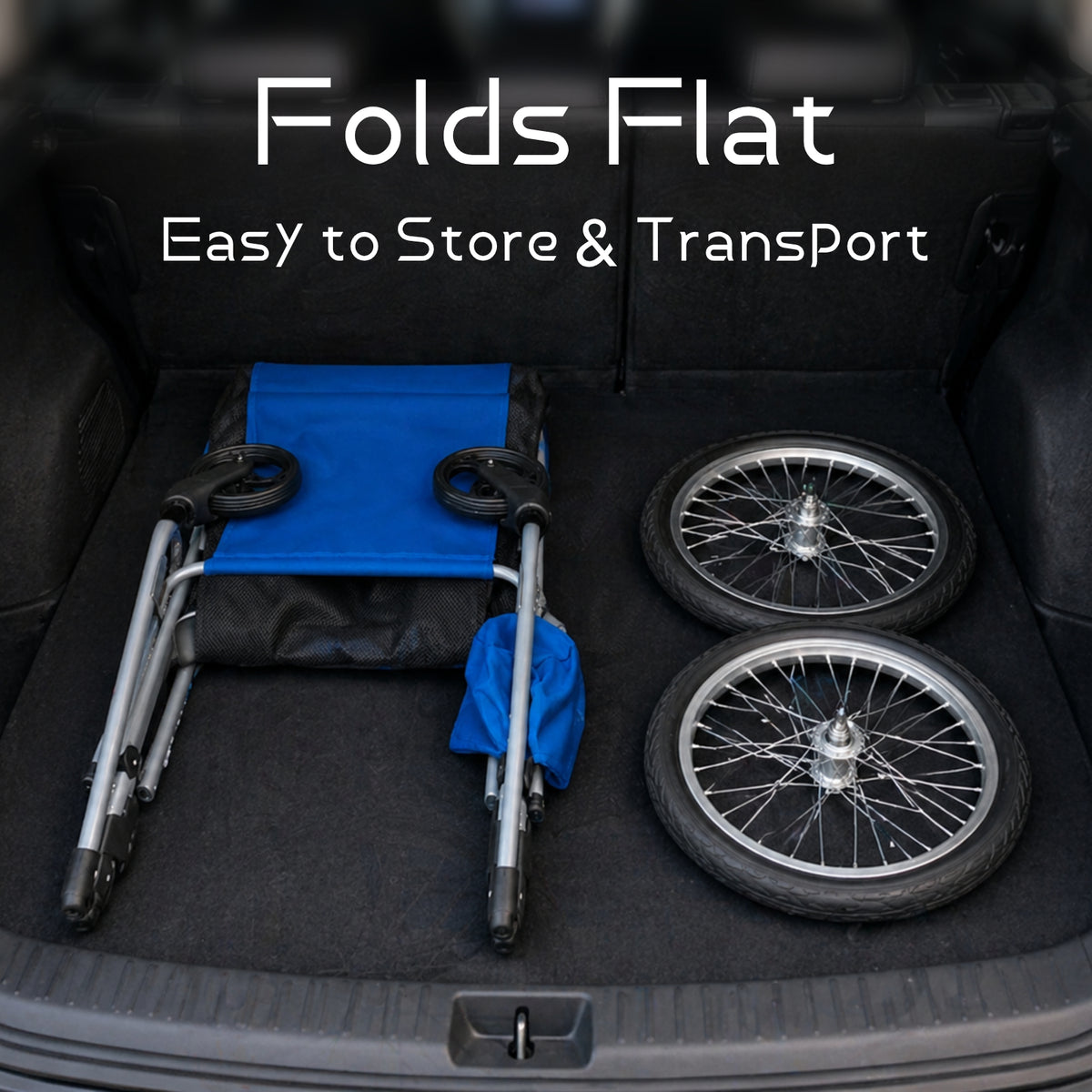 CRESTWALKER Foldable Cart with 16'' Rubber Wheels for Stairs
