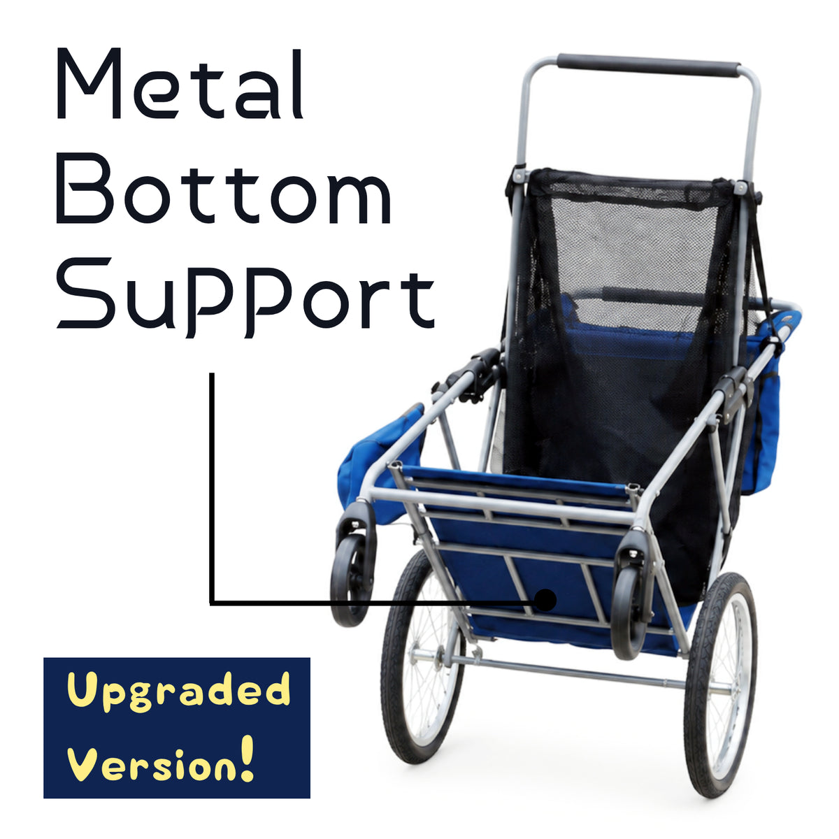 CRESTWALKER Foldable Cart with 16'' Rubber Wheels for Stairs, Upgraded Metal Base