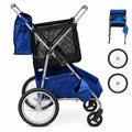CRESTWALKER Foldable Cart with 16'' Rubber Wheels for Stairs, Upgraded Metal Base & 2-Zone Storage