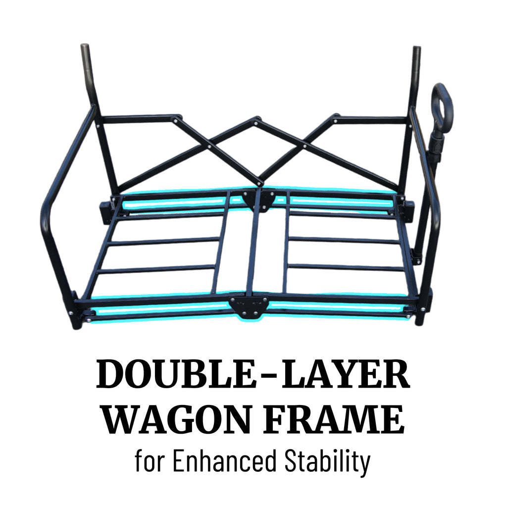 CRESTWALKER Foldable Wagon That Converts into a 2-Person Chair for Adults (Blue)