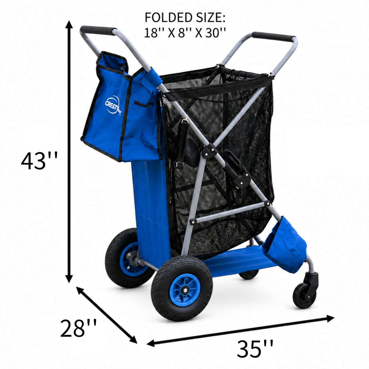 CRESTWALKER Beach Cart with 10‘’ Inflatable Rubber Wheels