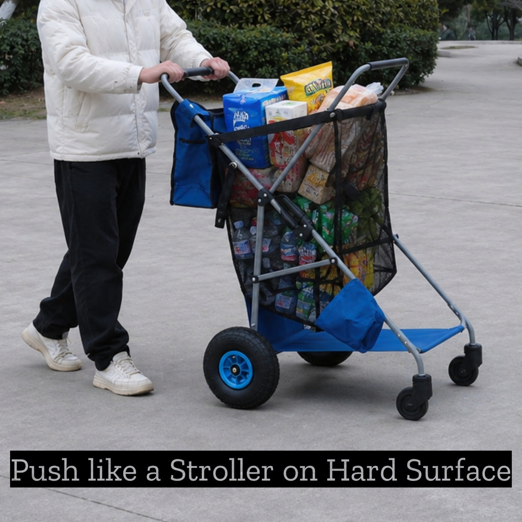 CRESTWALKER Beach Cart with 10‘’ Inflatable Rubber Wheels