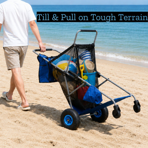 CRESTWALKER Beach Cart with 10‘’ Inflatable Rubber Wheels