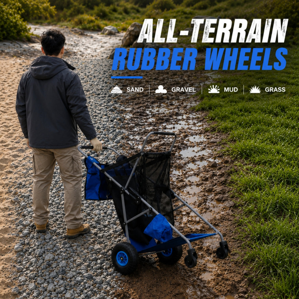 CRESTWALKER Beach Cart with 10‘’ Inflatable Rubber Wheels