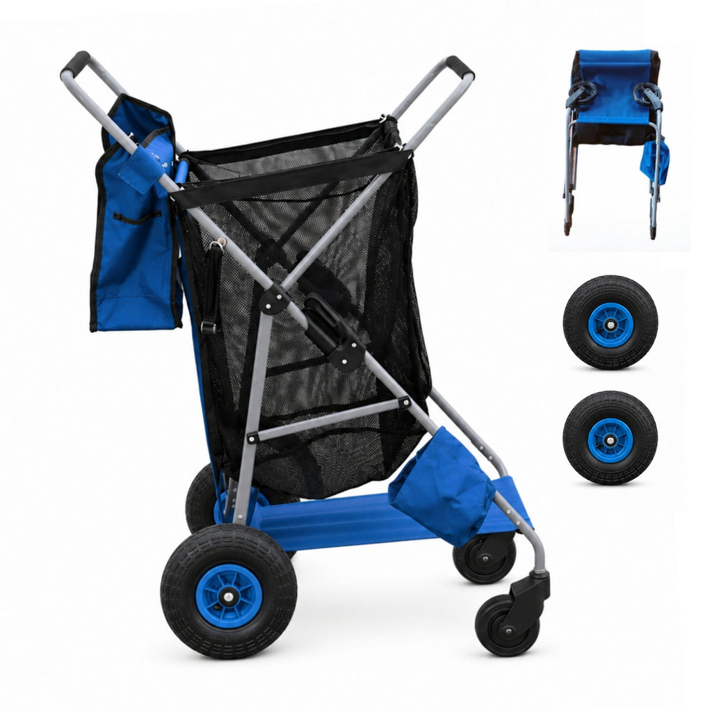 CRESTWALKER Beach Cart with 10‘’ Inflatable Rubber Wheels
