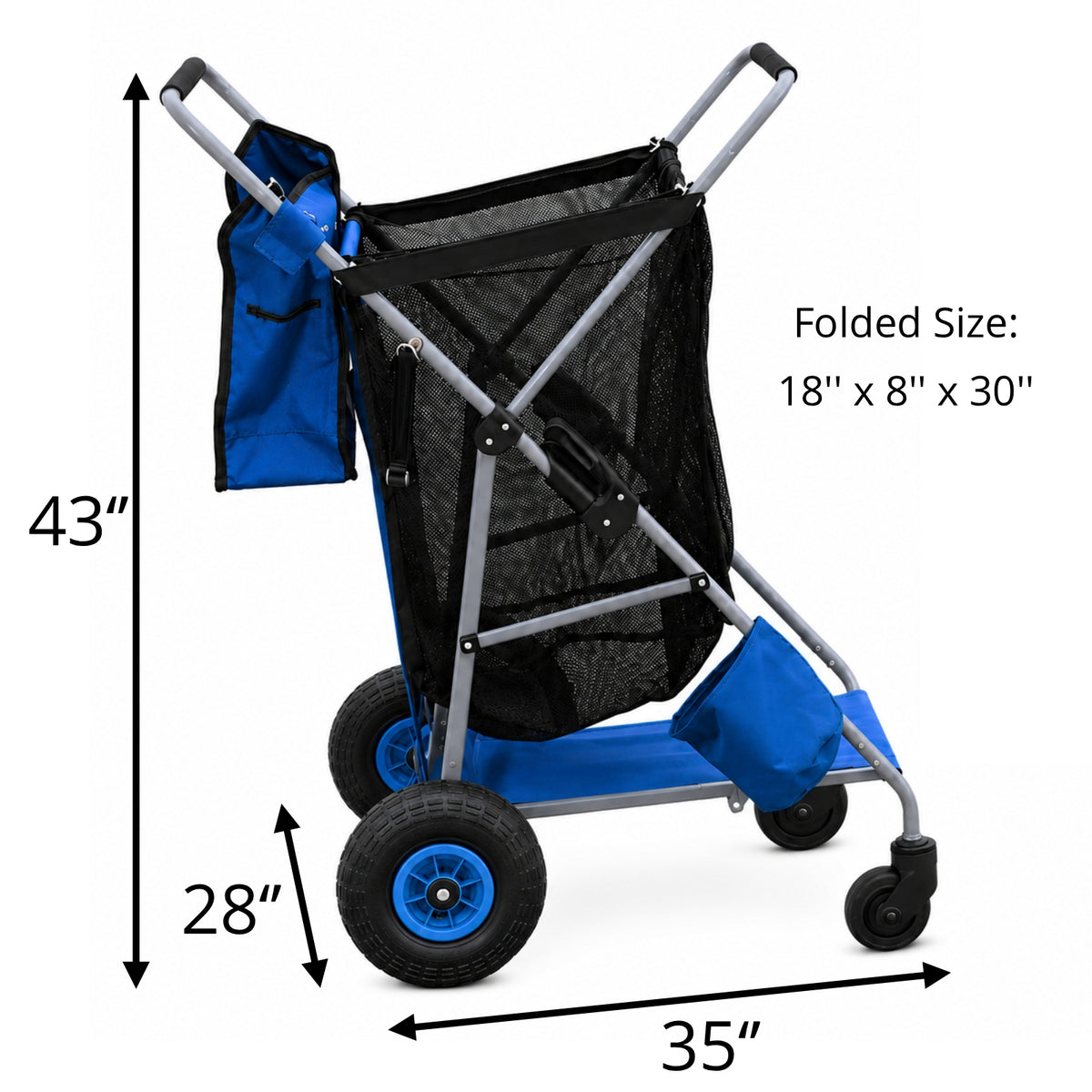 CRESTWALKER Beach Cart with 10‘’ Inflatable Rubber Wheels, Upgraded Metal Base