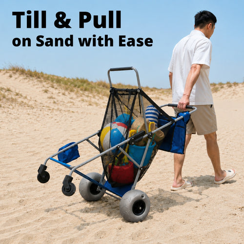 CRESTWALKER Beach Cart with 10‘’ Balloon Wheels