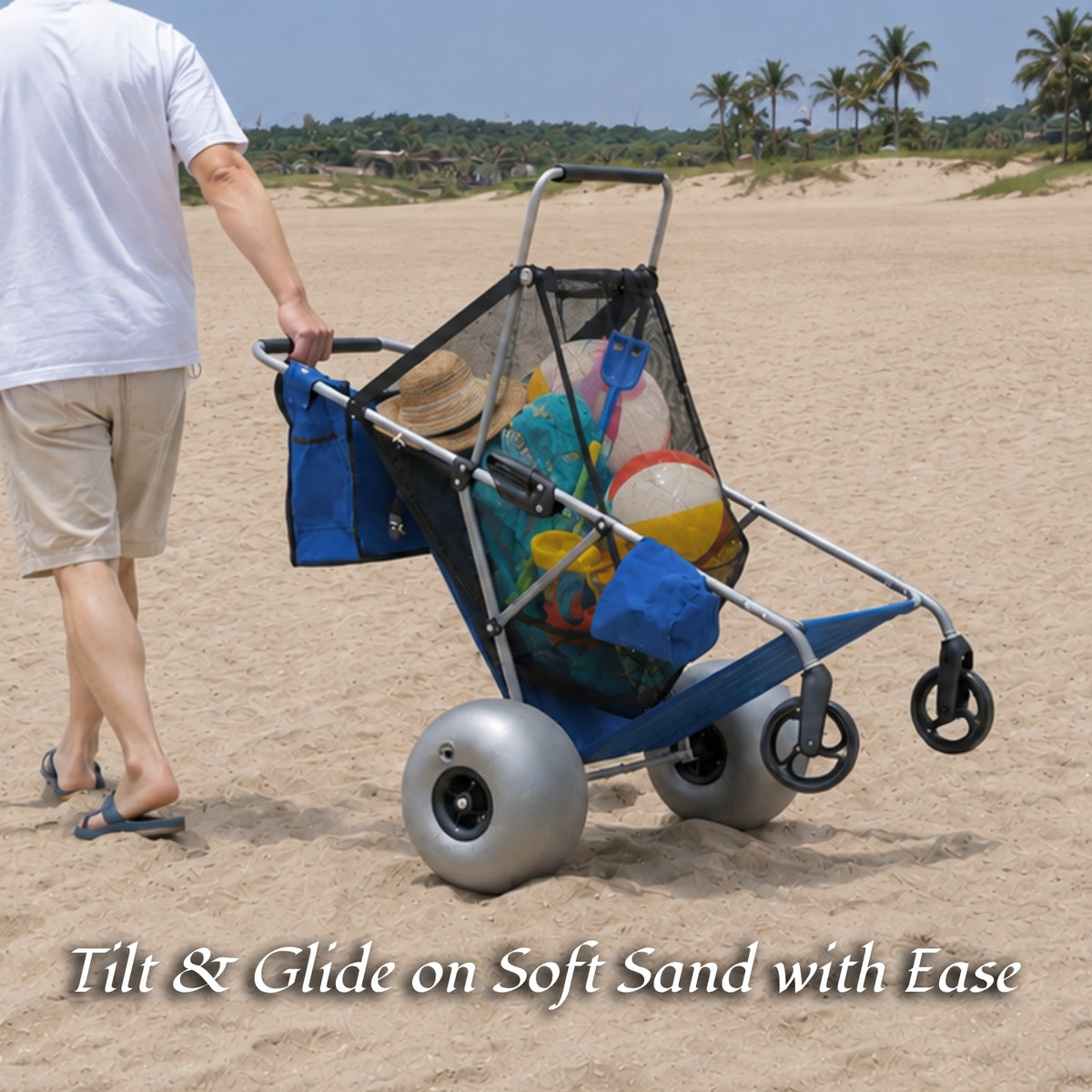 CRESTWALKER Beach Cart with 13‘’ Balloon Wheels