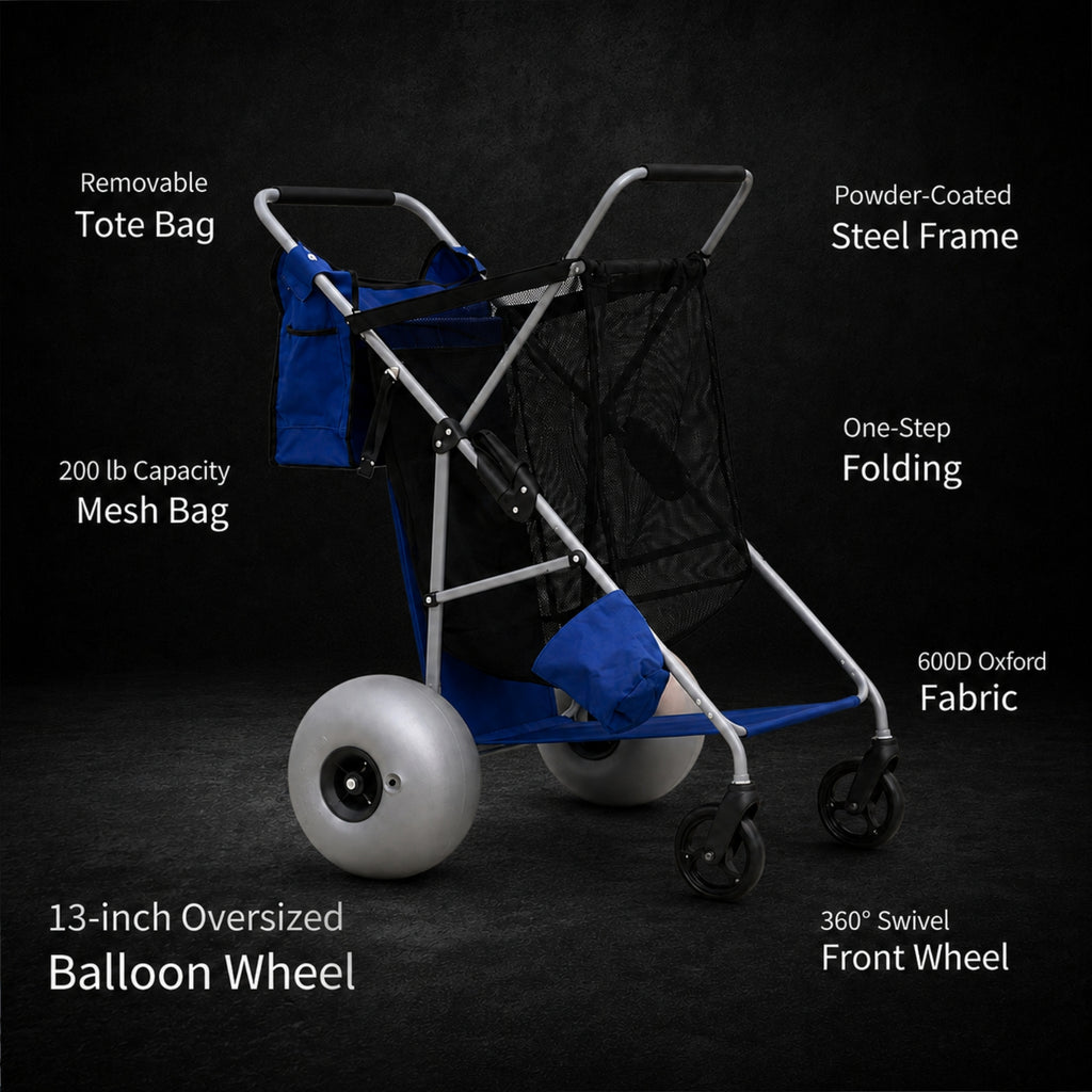 CRESTWALKER Beach Cart with 13‘’ Balloon Wheels