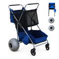 CRESTWALKER Beach Cart with 13‘’ Balloon Wheels, Upgraded Metal Base & 2-Zone Storage