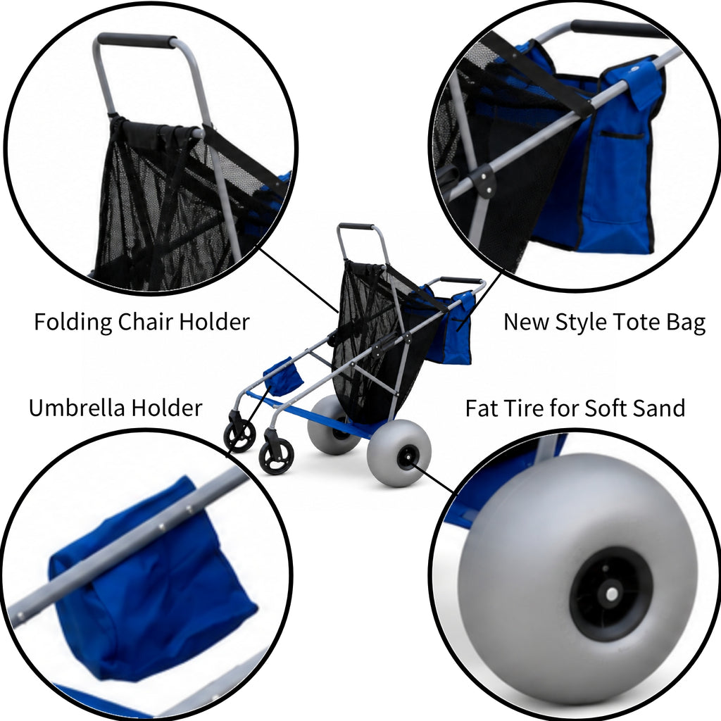 CRESTWALKER Beach Cart with 13‘’ Balloon Wheels