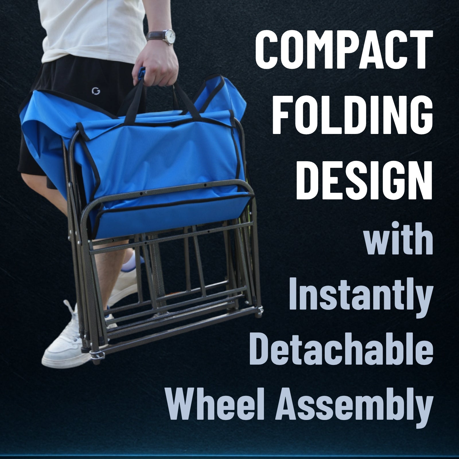 CRESTWALKER Beach Wagon with 13'' Balloon Wheels & Fishing Rod Holders