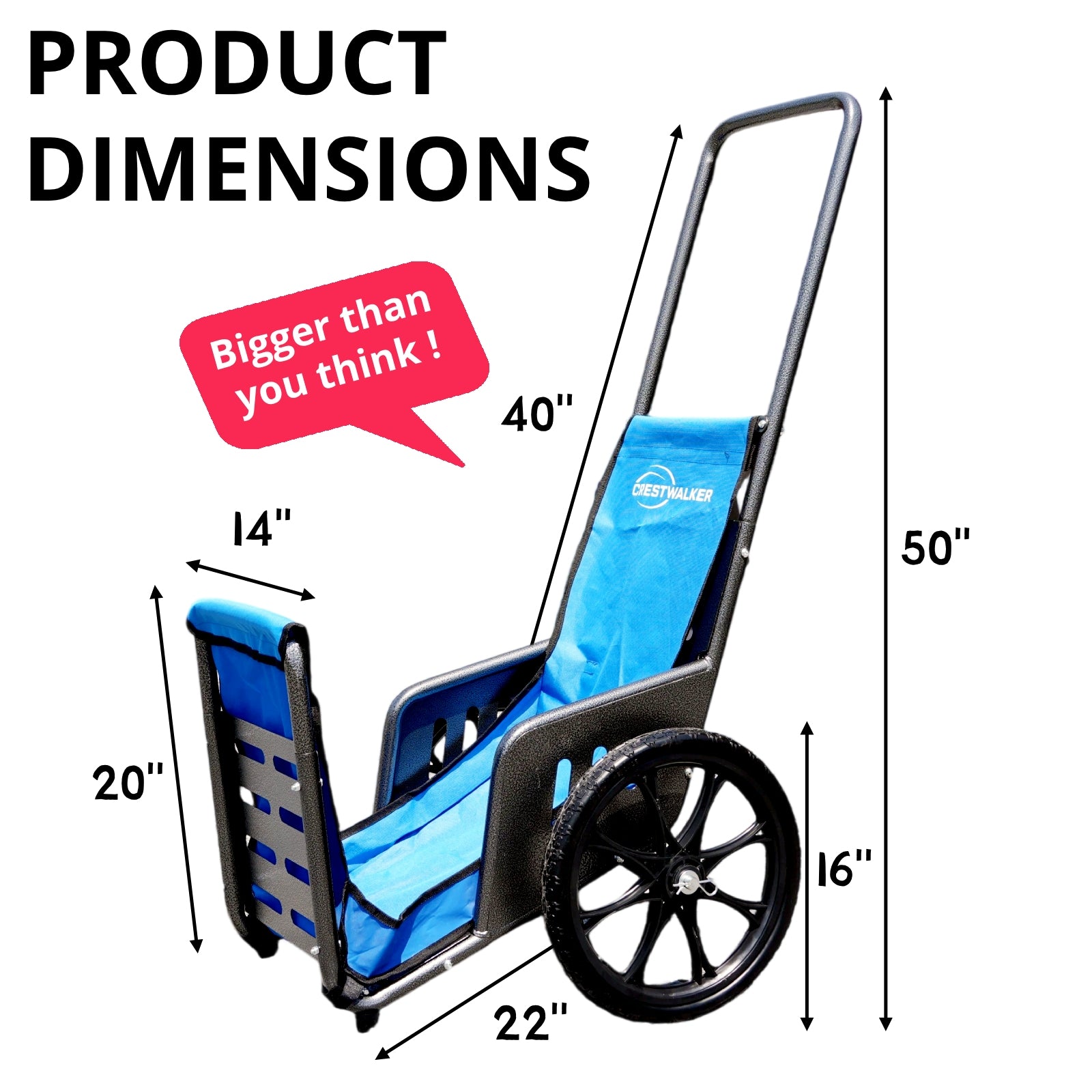 CRESTWALKER Firewood Cart with 16'' Solid Rubber Wheels