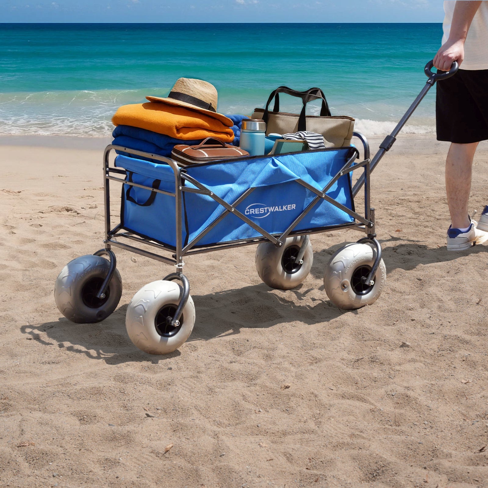 CRESTWALKER Beach Wagon with 10'' Balloon Wheels