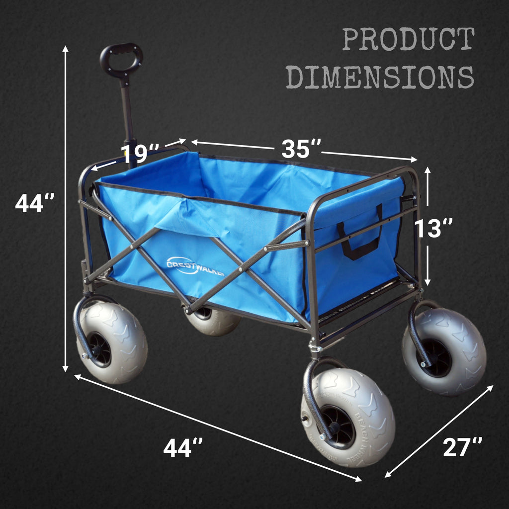 CRESTWALKER Beach Wagon with 10'' Balloon Wheels & Chair Racks