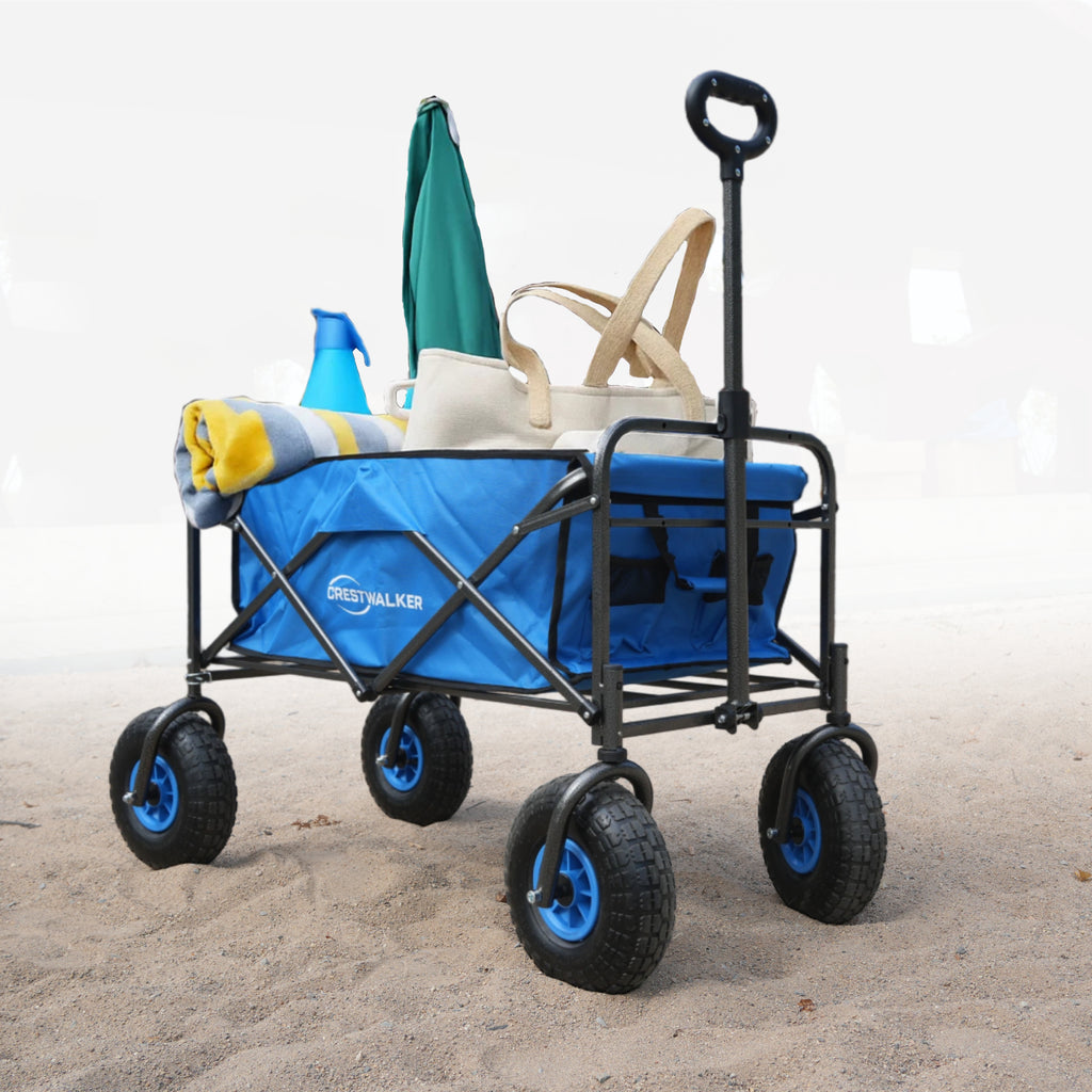 CRESTWALKER Beach Wagon with 10'' Inflatable Rubber Wheels