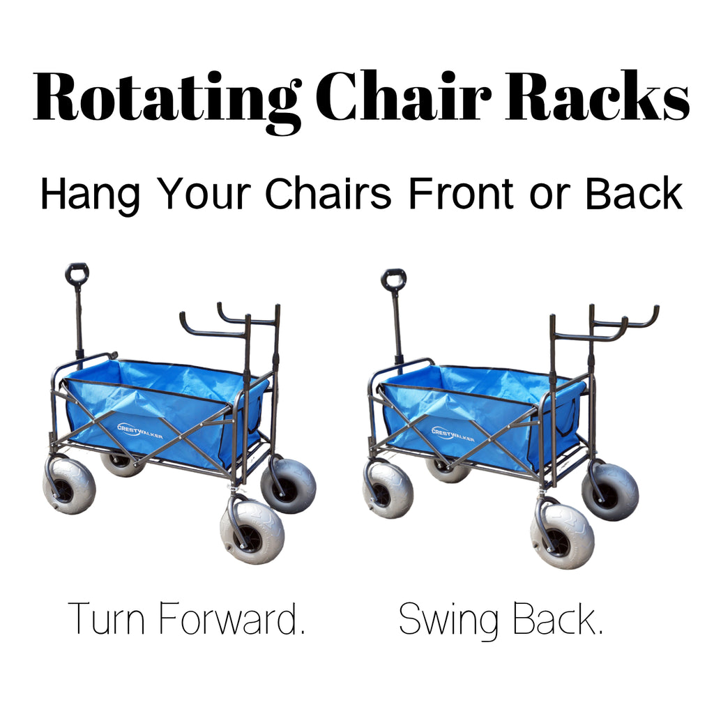 CRESTWALKER Beach Wagon with 10'' Balloon Wheels & Chair Racks