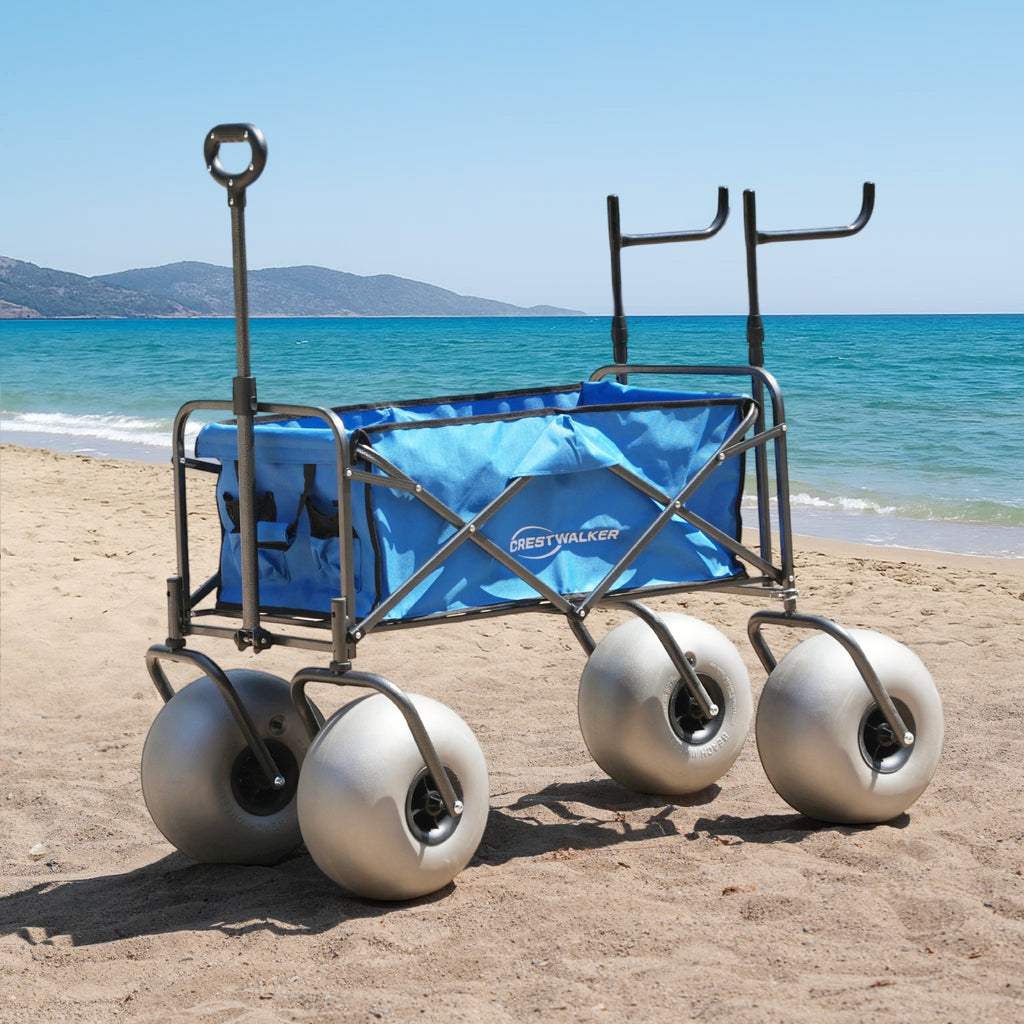 CRESTWALKER Beach Wagon with 13'' Balloon Wheels & Chair Racks