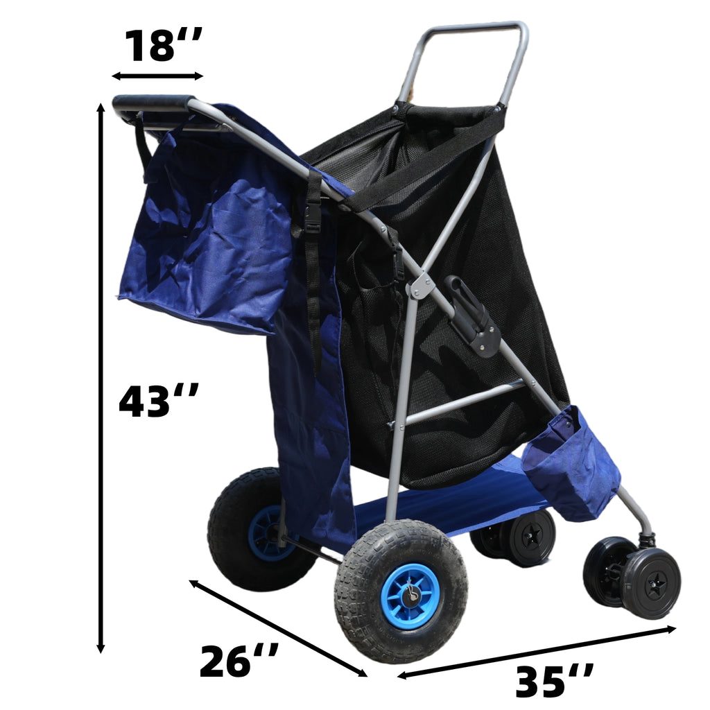 CRESTWALKER Beach Cart with 10‘’ Inflatable Rubber Wheels