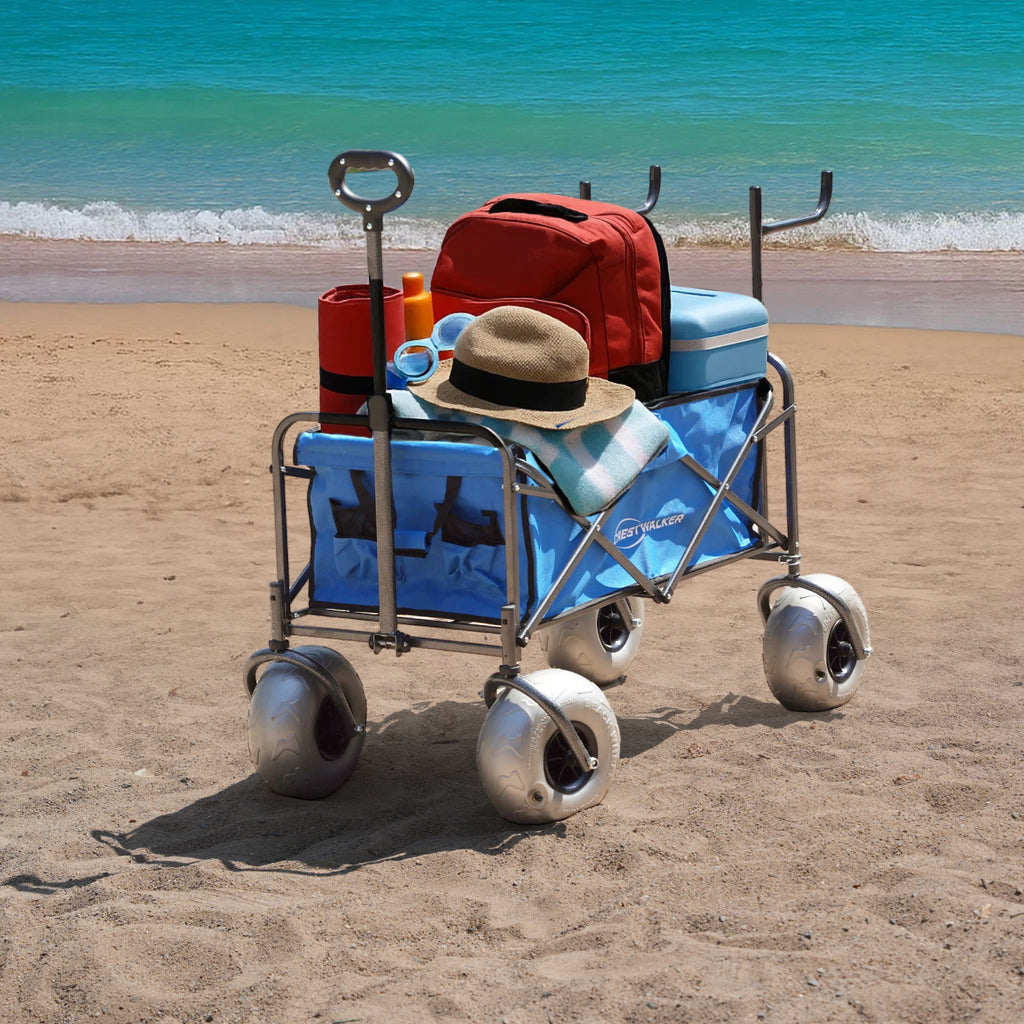 CRESTWALKER Beach Wagon with 10'' Balloon Wheels & Chair Racks
