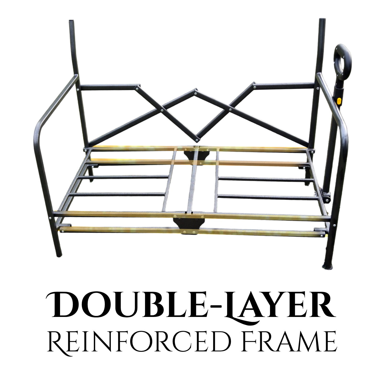 CRESTWALKER Foldable Wagon That Converts into a 2-Person Chair for Adults (Black, Elevated Seat Height)
