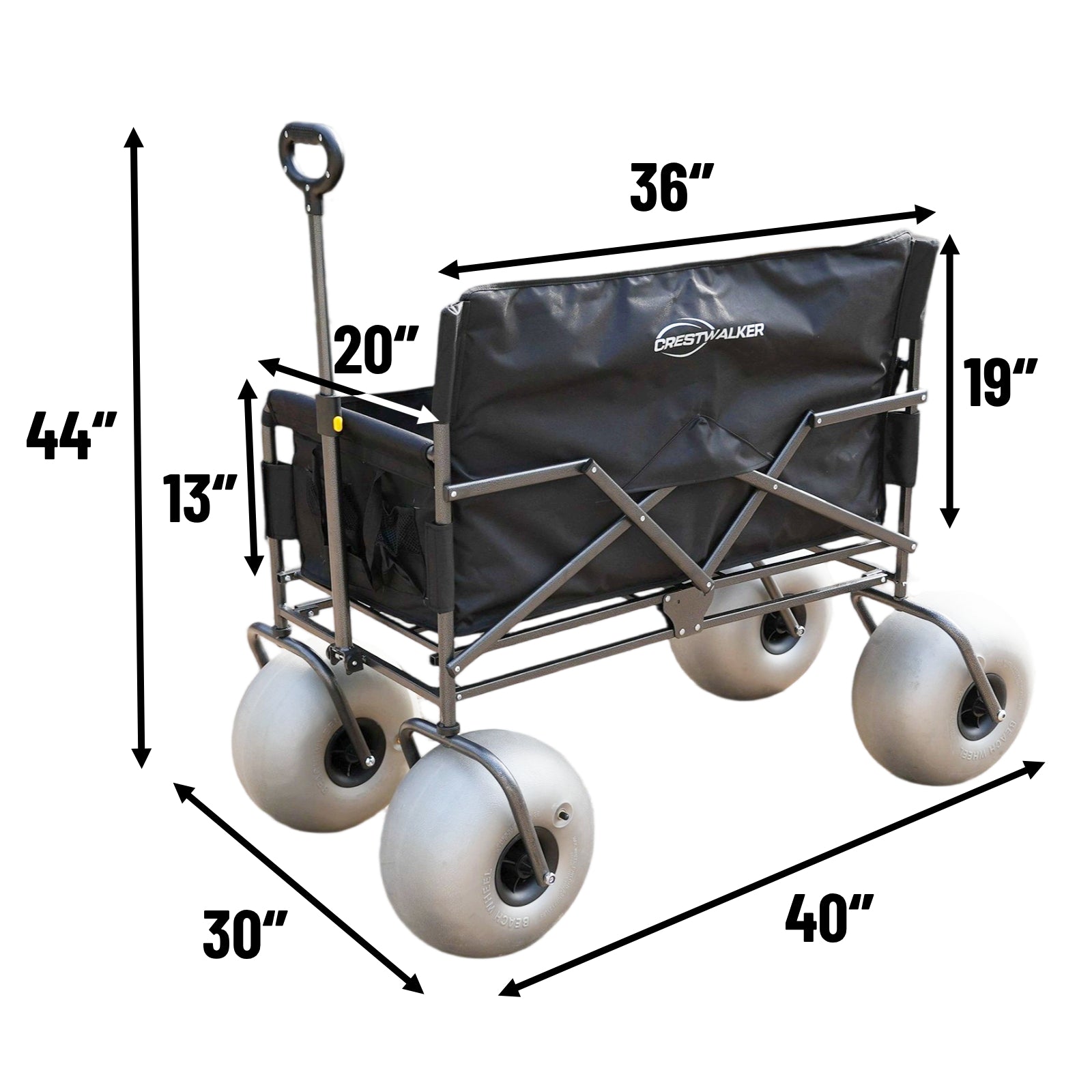 CRESTWALKER Beach Wagon Chair with 13'' Balloon Wheels