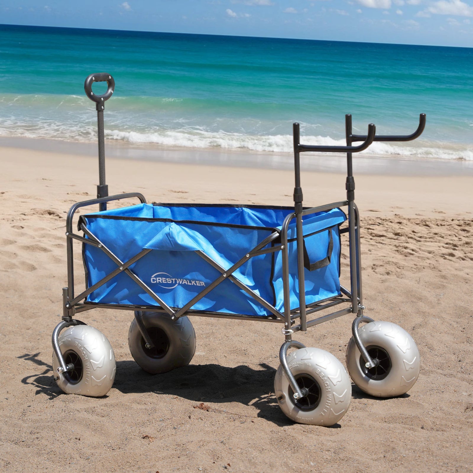 CRESTWALKER Beach Wagon with 10'' Balloon Wheels & Chair Racks