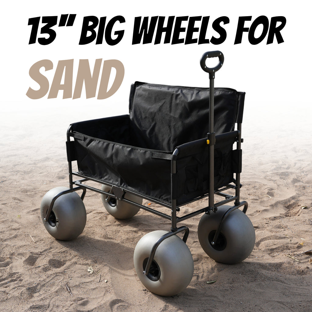 CRESTWALKER Beach Wagon Chair with 13'' Balloon Wheels