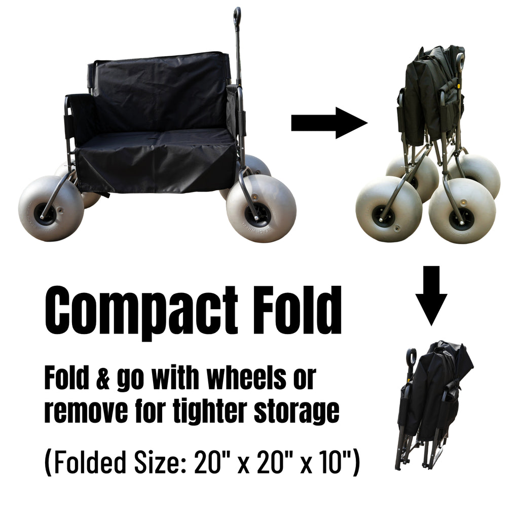 CRESTWALKER Beach Wagon Chair with 13'' Balloon Wheels