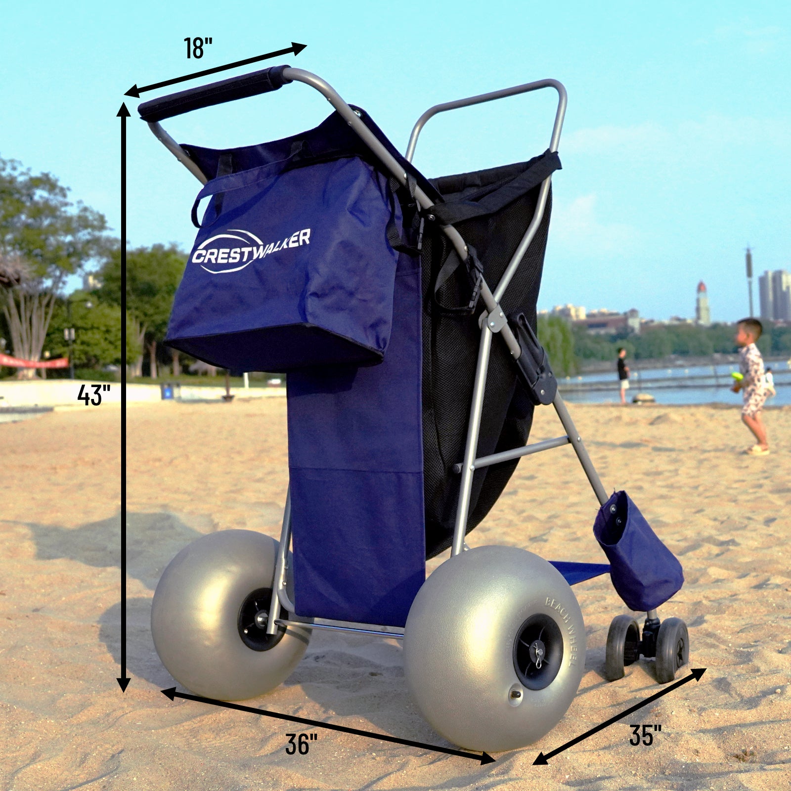 CRESTWALKER Beach Cart with 13‘’ Balloon Wheels