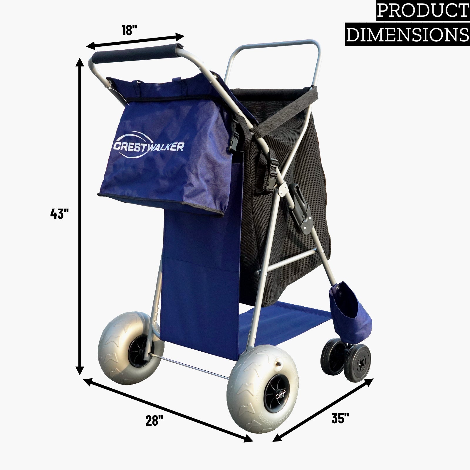 CRESTWALKER Beach Cart with 10‘’ Balloon Wheels