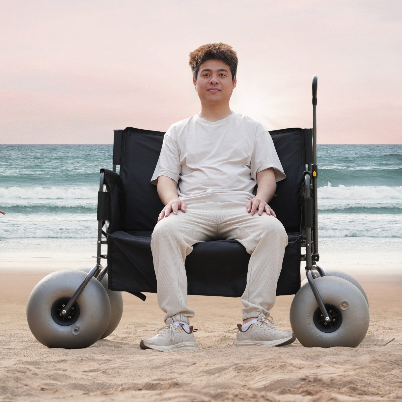 CRESTWALKER Beach Wagon Chair with 13'' Balloon Wheels