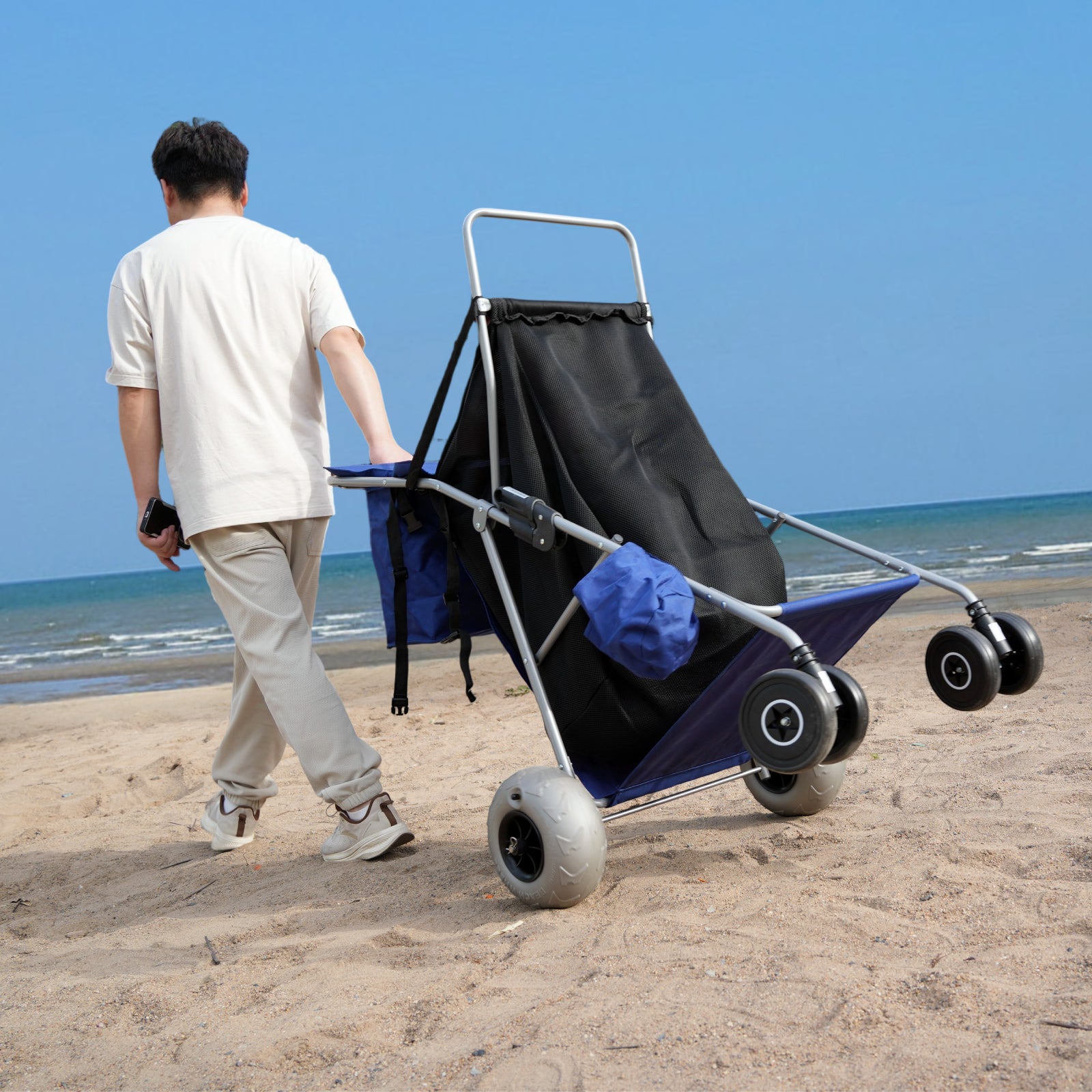 CRESTWALKER Beach Cart with 10‘’ Balloon Wheels