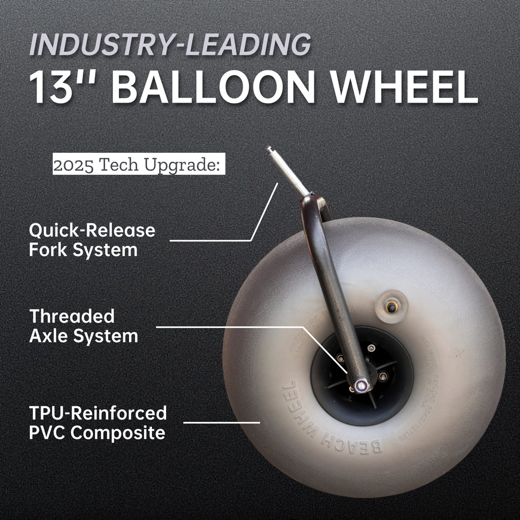 CRESTWALKER Beach Wagon with 13'' Balloon Wheels & Fishing Rod Holders